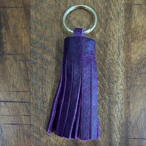 EUC KMM&Co Purple Bison Leather Key Tassel
